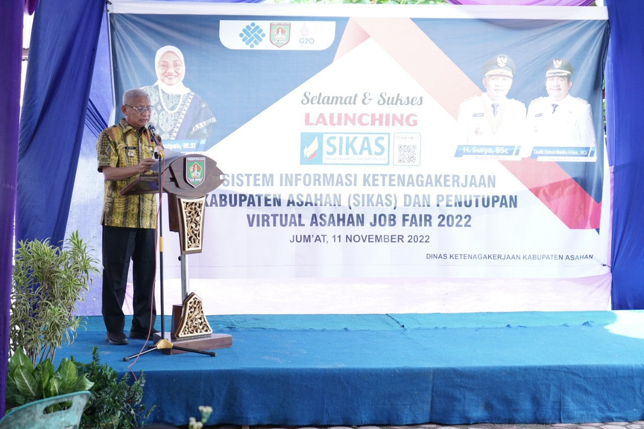 Bupati Asahan Launching Aplikasi Sikas dan Tutup Virtual Asahan Job Fair 2022