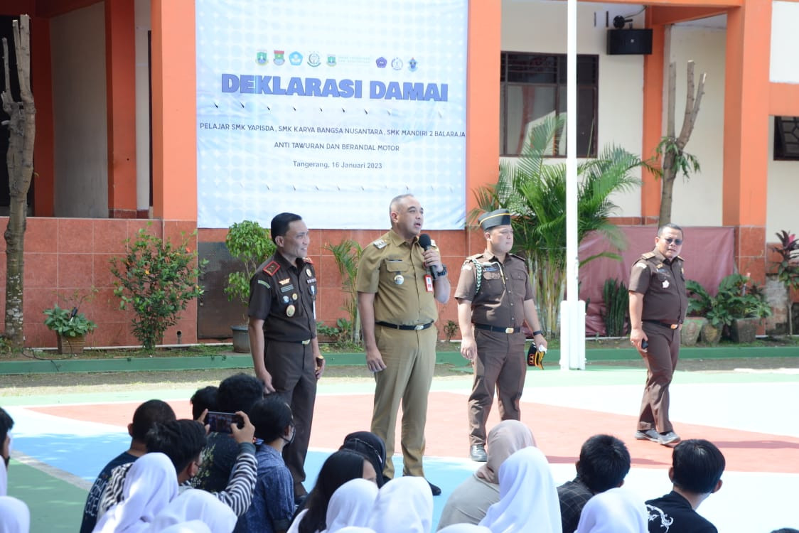 Bupati Zaki Bersama Kajati Banten Hadiri Deklarasi Bersama Pelajar di Cisoka