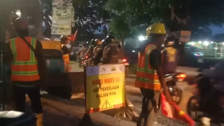 Proyek Sambungan Pipa PDAM TKR Bikin Macet Lalin, Ini Kata Kapolsek Sepatan