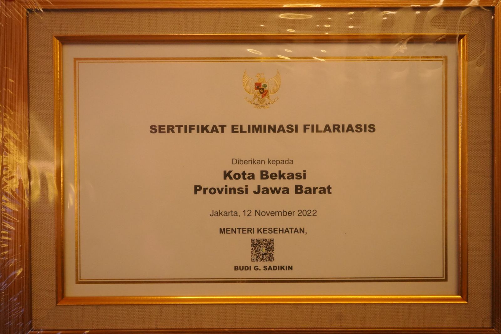 Kota Bekasi Raih Sertifikat Eliminasi Penyakit Kaki Gajah Filariasis