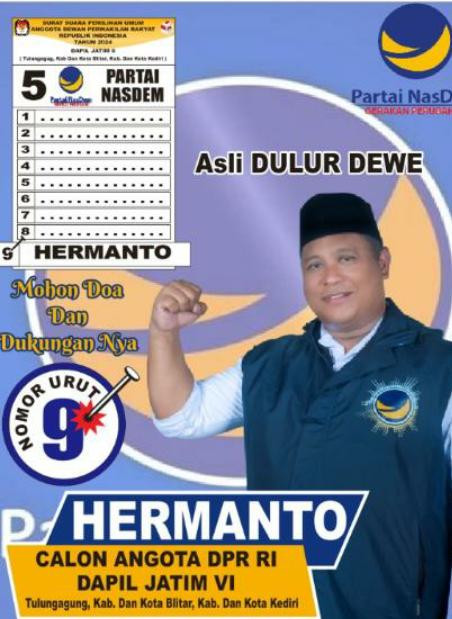 Siap Bersaing di Pileg DPR RI Hermanto Asli Blitar Siap Nahkodai Aspirasi Wong Cilik