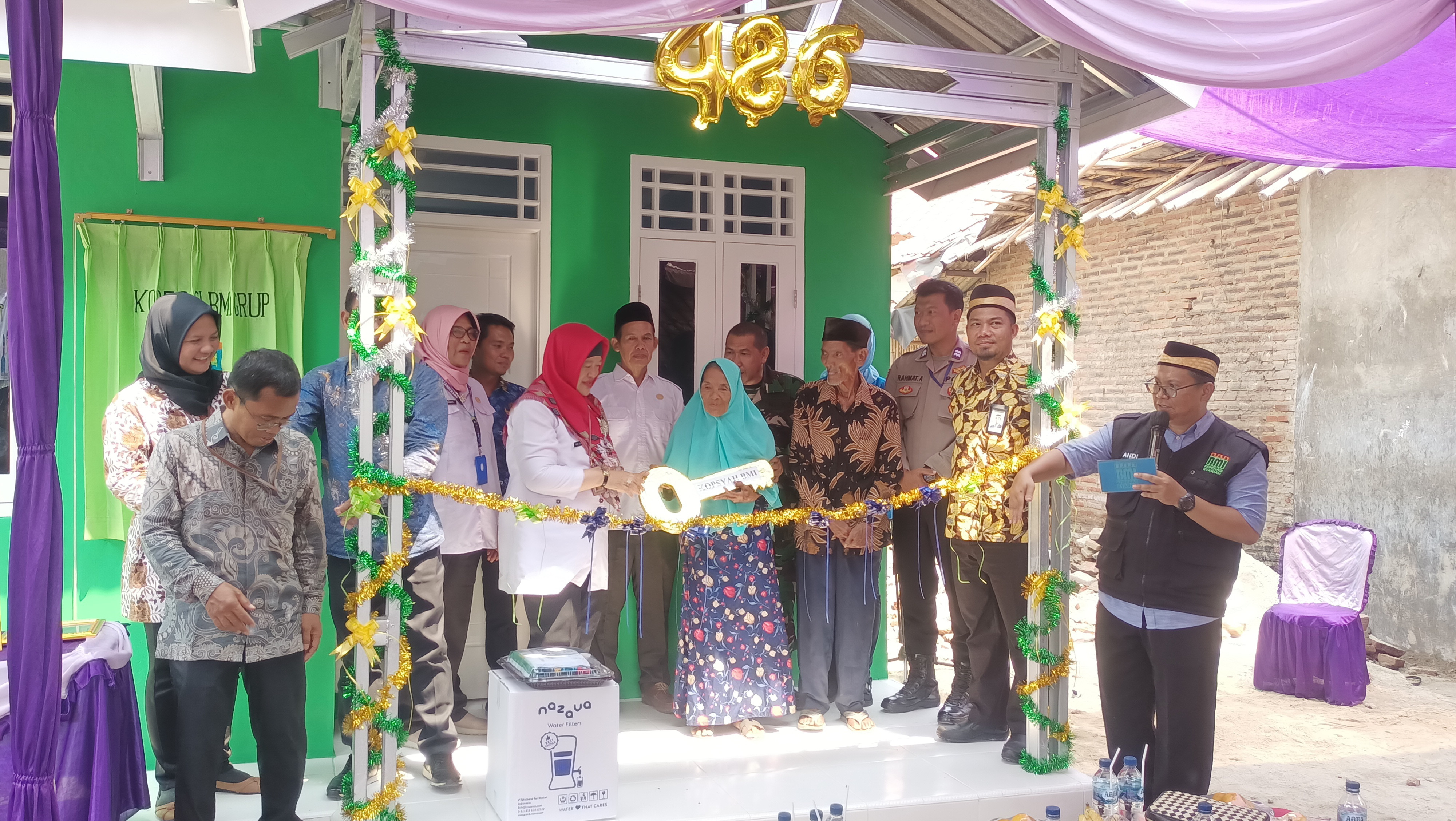 Babinsa Koramil 08/Krj Monitoring Peresmian Rumah Layak Huni
