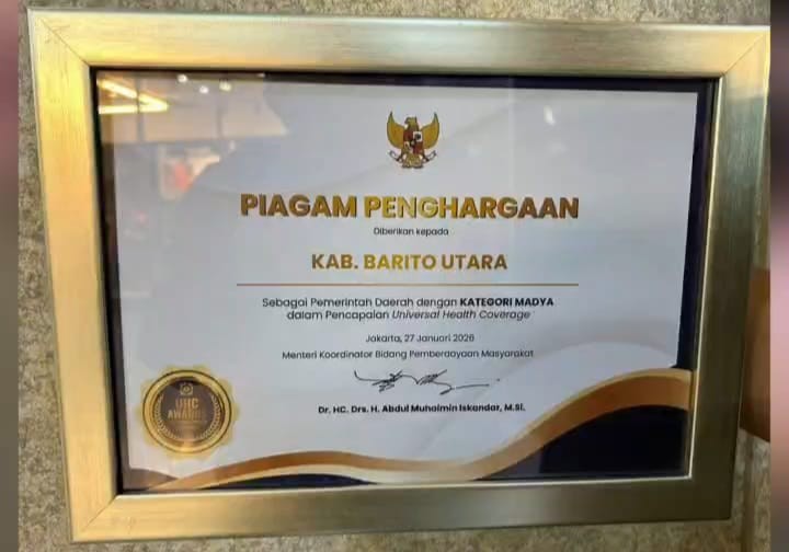 Pemkab Barito Utara Raih UHC Award 2026, Tegaskan Akses Kesehatan Tanpa Hambatan Biaya