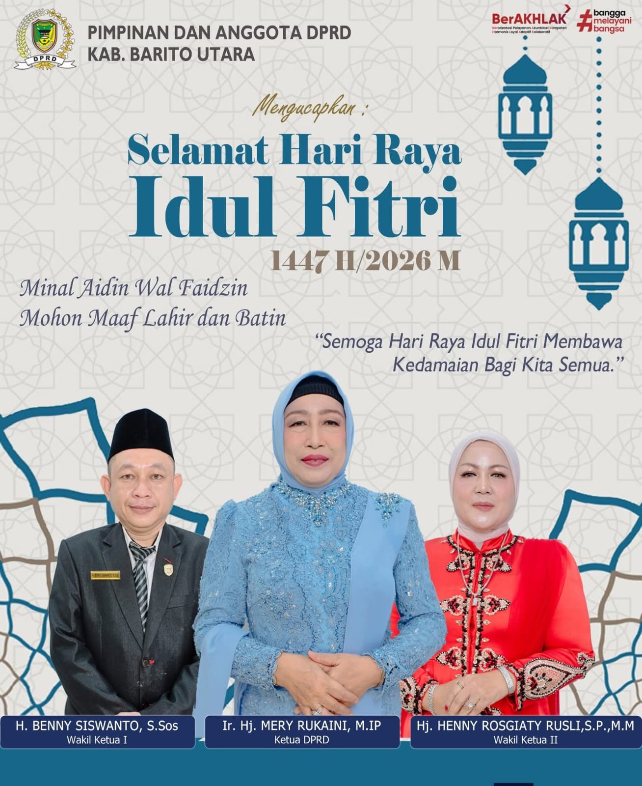 DPRD Barito Utara Sampaikan Ucapan Idul Fitri, Ajak Perkuat Kebersamaan dan Kedamaian